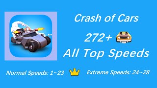 All 272+ Top Speeds in Crash of Cars Tested!  | Crash of Cars