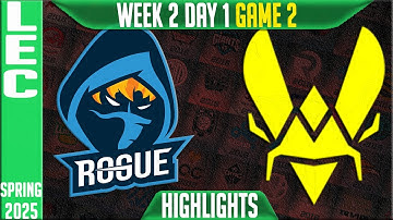 RGE vs VIT Highlights Game 2 | LEC Spring Split W2D1 2025 | Rogue vs Team Vitality G2