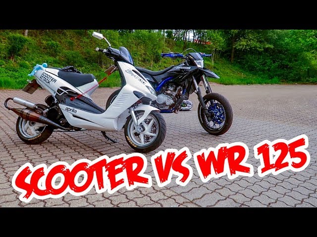 Aprilia Scooter Vs Yamaha Wr 125 Youtube