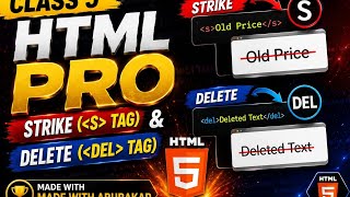 HTML Class 05: Strike Tag and Del Tag Text Cut Effect | Learn HTML in Urdu Hindi