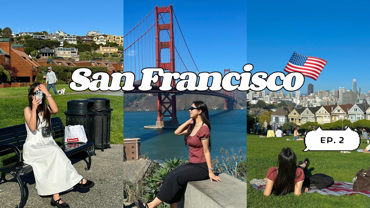 🇺🇸 미국 샌프란시스코 뚜벅이 여행 브이로그 EP.2 🌊 소살리토 티뷰론 🏞️알라모 스퀘어공원 / 돌로레스파크 🌉금문교 