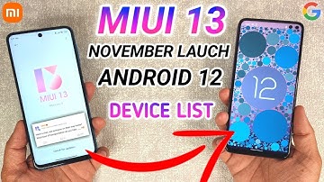 New MIUI 13 + Android 12 Update Device List | MIUI 13 Launching in November | Android 12 Device List