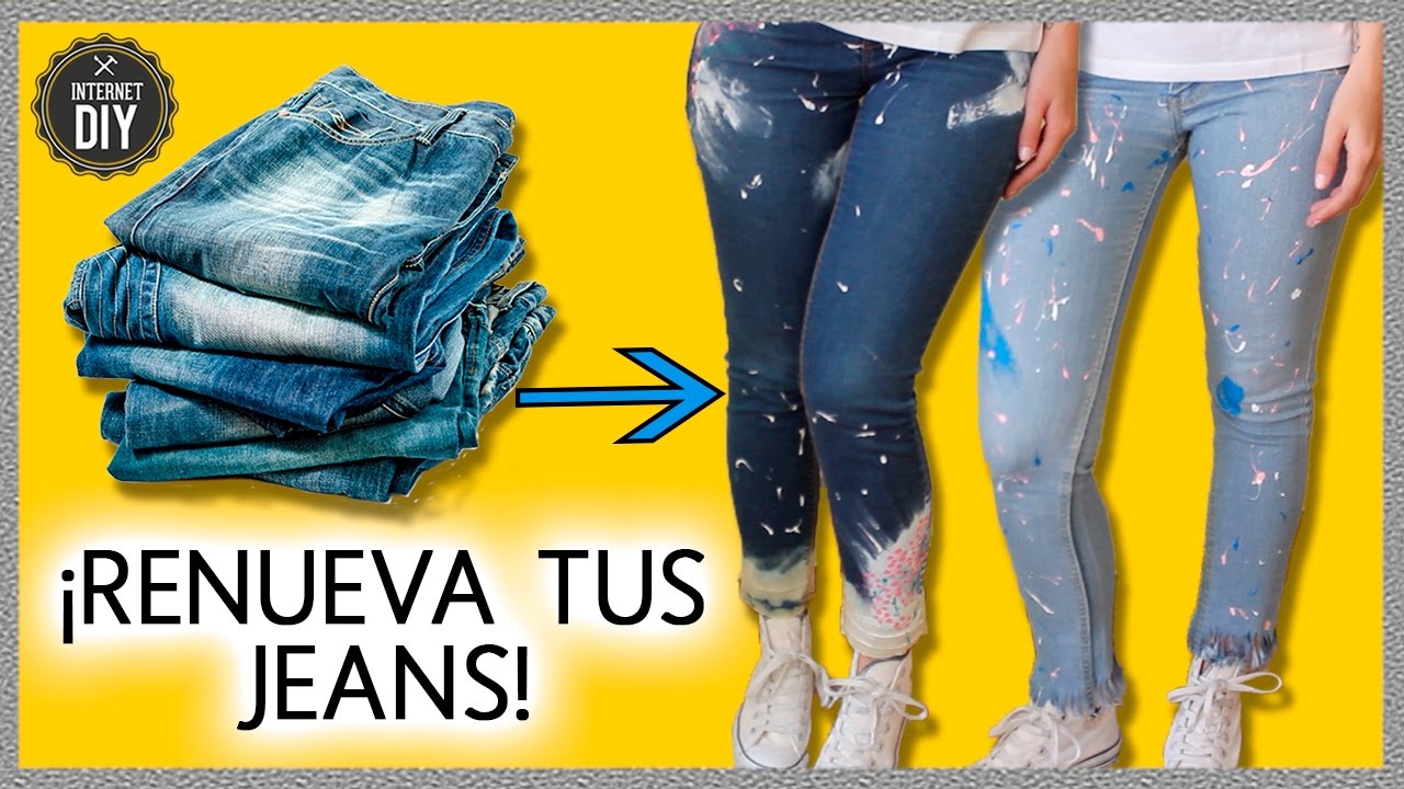 How to CUSTOMIZE your JEANS with CREATIVE and FREE IDEAS * Easy ideas in Internet DIY step by step tv show