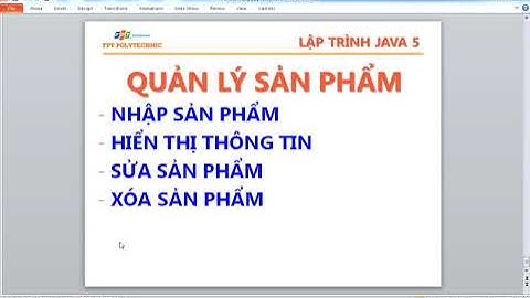 SOF3021 Java5 Hướng dẫn Chương trình CRUD Product lab2 P2