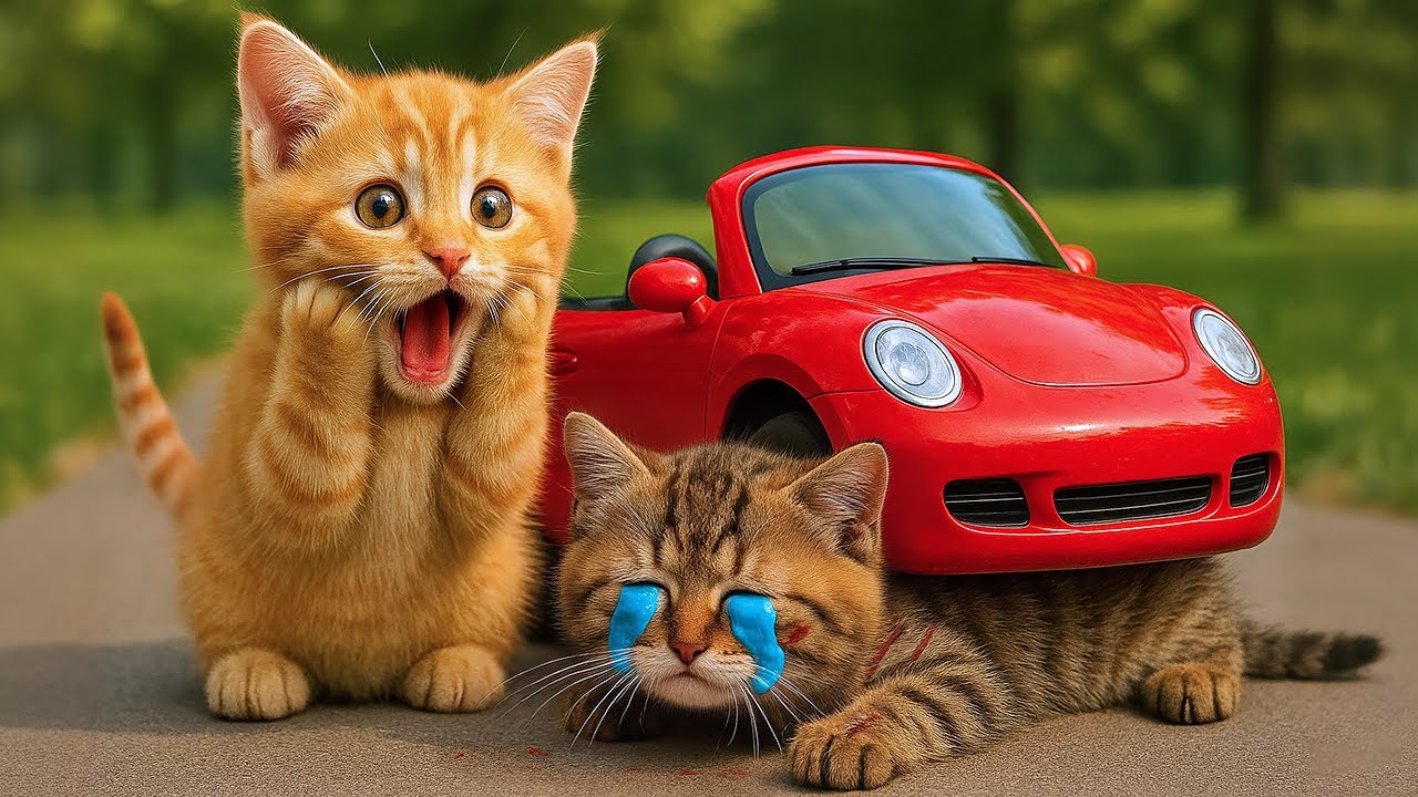 Kitten Ran the Car Over a Stray Kitten 😿 Mama Cat Brings Injured Kitten Home 🏠 Takes Care of it ❤️