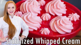 How to Make Stabilized Whipped Cream! EASY Frosting Recipe for Cakes & Desserts!