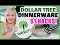 10 *NEW*  DOLLAR TREE DINNERWARE HACKS | Genius $1 Dollar Tree DIYS