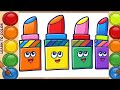 draw lipstick for children, toddlers | Makeup drawing easy @BachaParty17