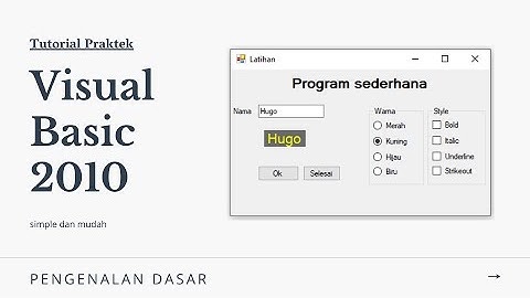 Visual basic 2010 Express | Penggunaan Ceklist dan radio Button
