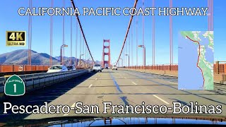 Driving California Pacific Coast [4K] Prescadero-San Francisco-Bolinas