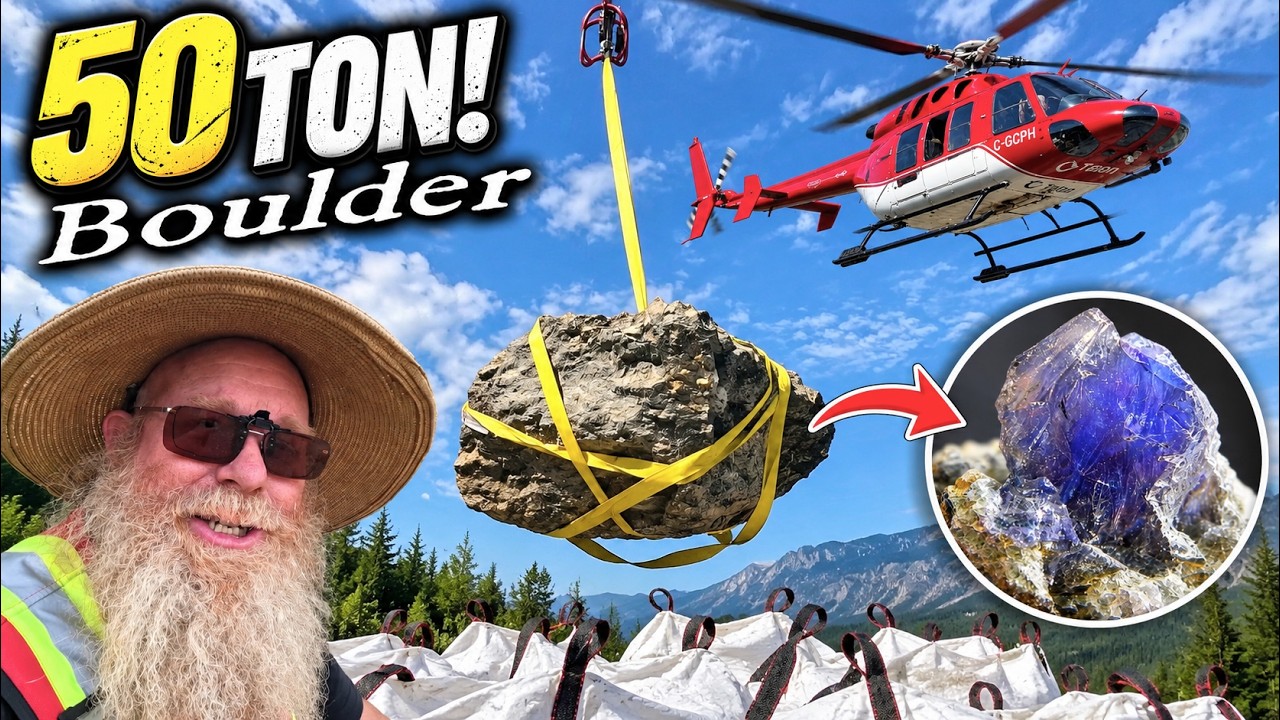 Helicopter Extraction of a 50-Tonne Gemstone Boulder!