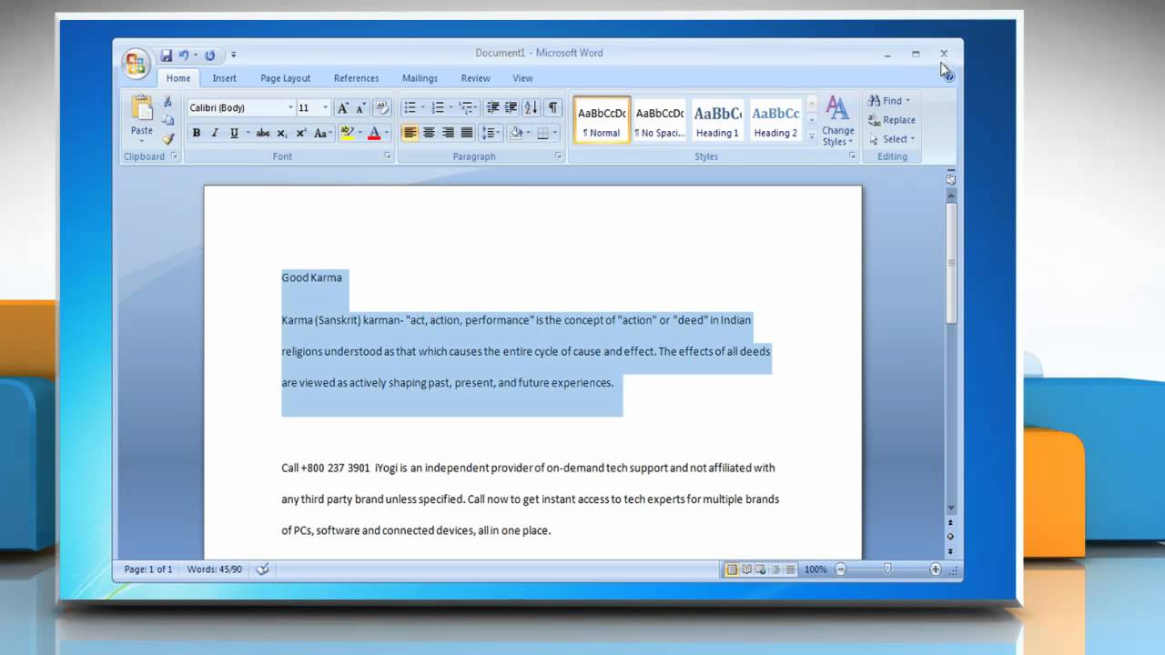 how to give paragraph spacing in word 2007