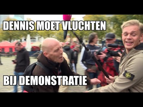 Dennis vlucht van demonstratie Den Haag: 'Ik zoek je op!'