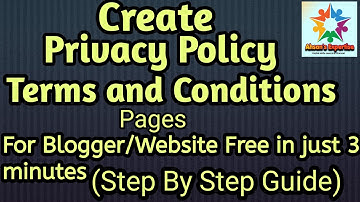 Privacy Policy Terms and Conditions Generator: For Blogger/Website in just 3 mins (Step by Step)