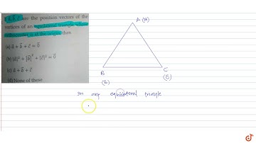 If `veca, vecb, vecc` are the position vectors of the vertices of an equilateral triangle whos