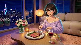 A Quiet Day In Life...🥩 Morning Run, High-Rise Office & Cozy Cooking Alone | Ghibli Style ASMR