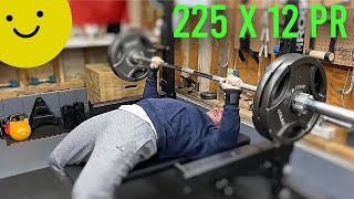 NEW PR! 225 Bench Press For 12 Reps | Road To 315