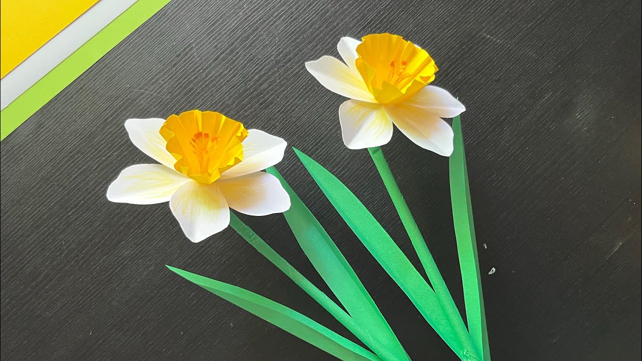 How to make daffodil paper flowers | DIY daffodils | Realistic Paper flowers