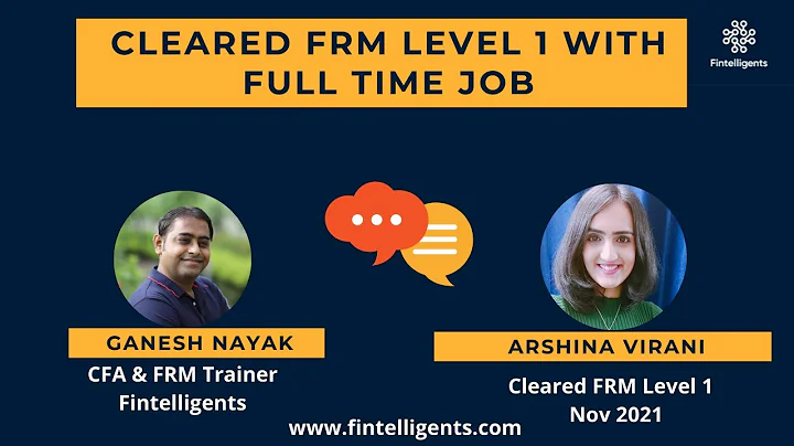 Cleared FRM L1 with Full Time Job | Arshina Virani | FRM Preparation
