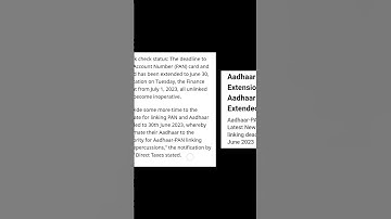 PAN & Aadhar Card Link Date Extended | 30th June | Pan aadhar Link new 2023 | Income Tax