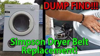 Simpson, Electrolux, Westinghouse Clothes Dryer belt replacement