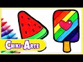Aprende a Dibujar una Paleta de Hielo de Colores - Dibujos Infantiles | Chiki-Arte Aprende a Dibujar