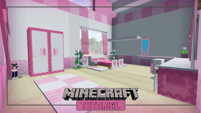 ⛏️ Minecraft Tutorial :: 🌸 Como Fazer Uma Casa Moderna Rosa