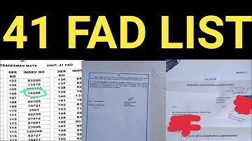 41 Fad Tradesmen Original List Out 🙏कहाँ पर लगी है, वेटिंग का क्या रहेगा, Full Details