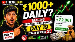 Day 19 Trade Session 25 | Back testing Strategy for 100 Trading Sessions. | Live Back test