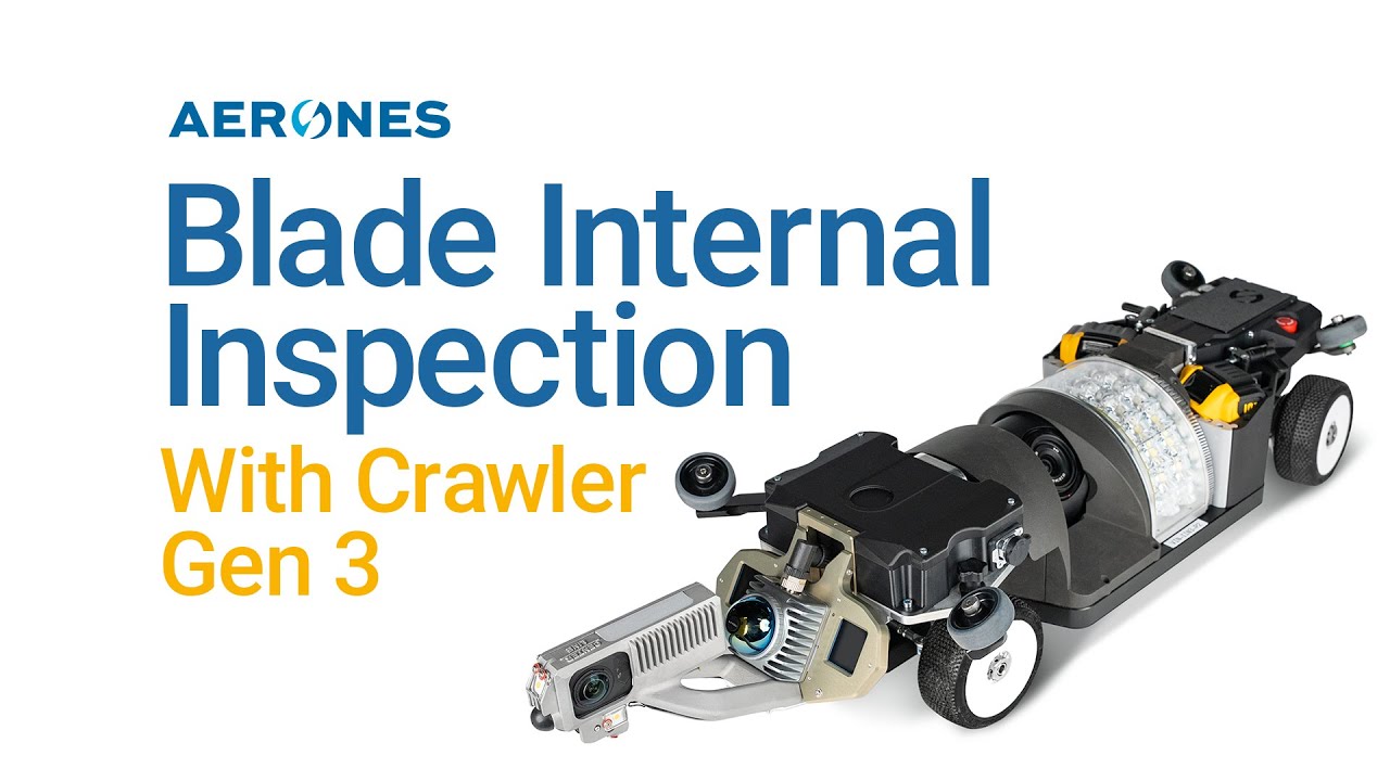 Wind turbine blade internal inspections with Aerones Gen 3 crawler