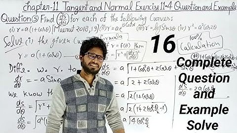 Chapter 11 Tangent and Normal|Exercise 11.4 Complete Question and Example Solve|Bsc first year Maths