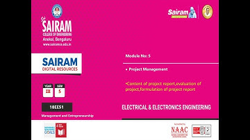 Lecture video 9 18EE51 Module 5 Project evaluation& selection,project financing, Malini k v