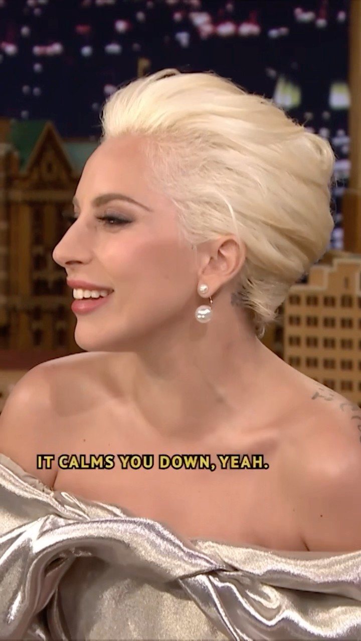 #LadyGaga watches true crime shows and horror films to relax. ? #FallonFlashback #MAYHEM