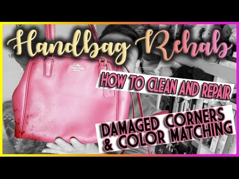 $14 COACH BAG REHAB - HOW TO CLEAN AND REPAIR DAMAGED CORNERS & COLOR MATCHING