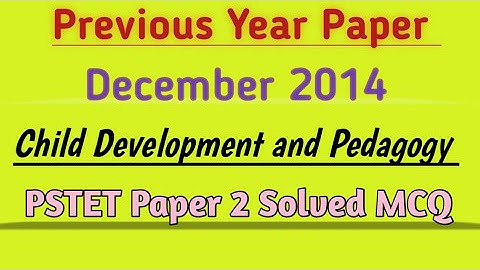 Previous Year Paper // Child Development and Pedagogy // Paper 2 #mcq