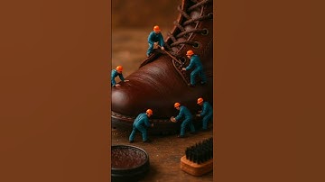 Tiny Workers, Big Boot! 👷🪣 | AI Miniature Cleaning Crew Magic #shorts