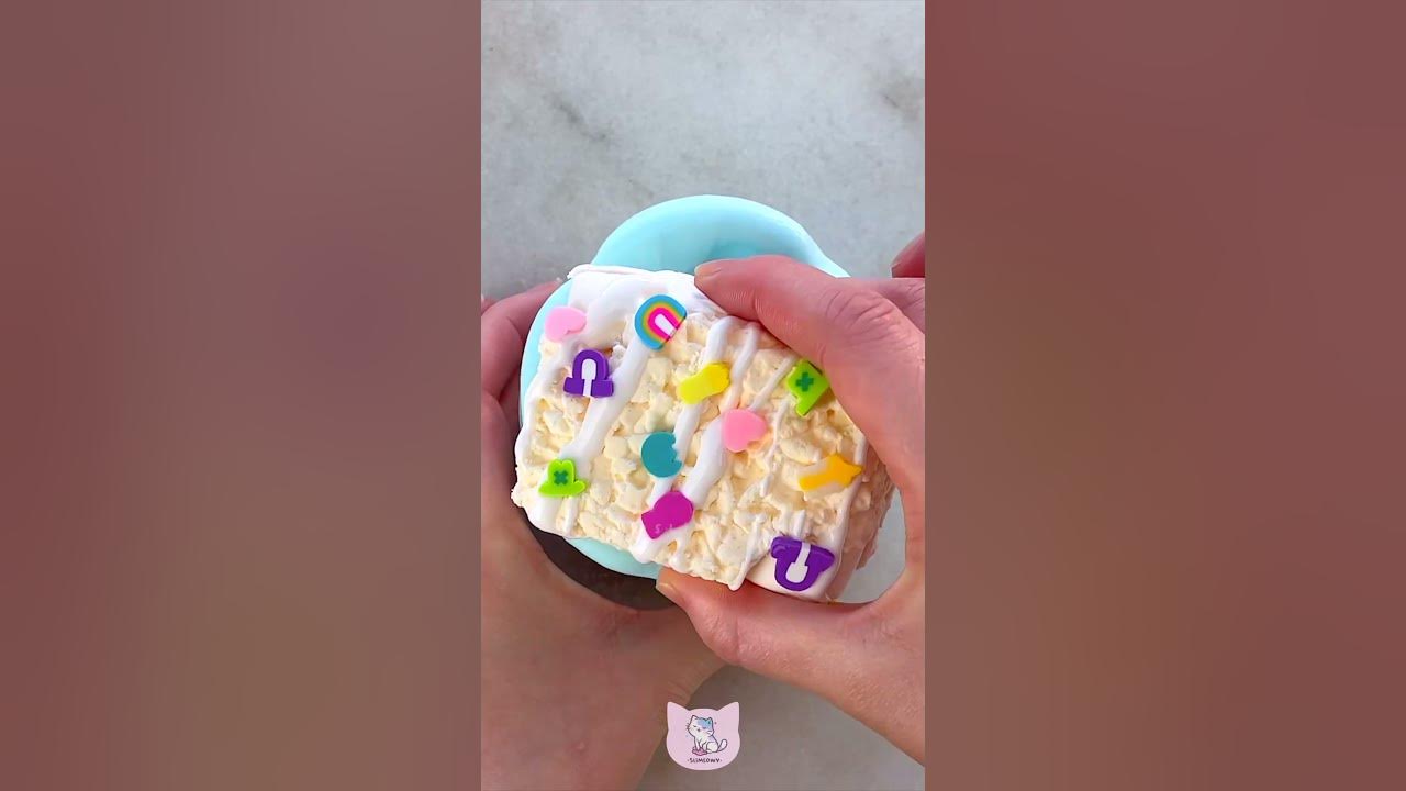 Slime ASMR 🩵 Krispy Marshmallow Treat from Snoopslimes YouTube