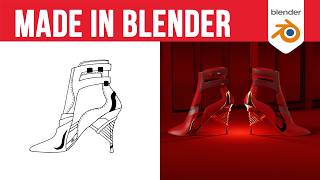 I Turned a Sketch Into 3D High Heels in Blender (Timelapse)
