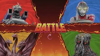 GigaBash Online Mechagodzilla/Kiryu vs King Ghidorah vs Hedorah vs Ultraman