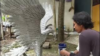 cara membuat patung elang menerkam