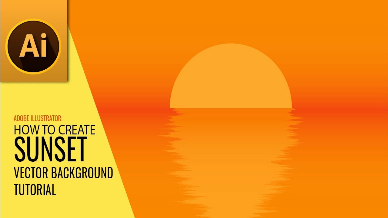 How to Create Sunset Vector Landscape Background Design in Adobe ...
