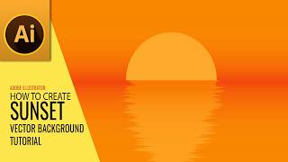 How to Create Sunset Vector Landscape Background Design in Adobe Illustrator | @AllFreePik