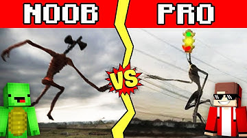 SIREN HEAD VS TRAFFIC LIGHT HEAD Build Challenge - NOOB VS PRO BATTLE - Maizen Mizen Mazien Parody