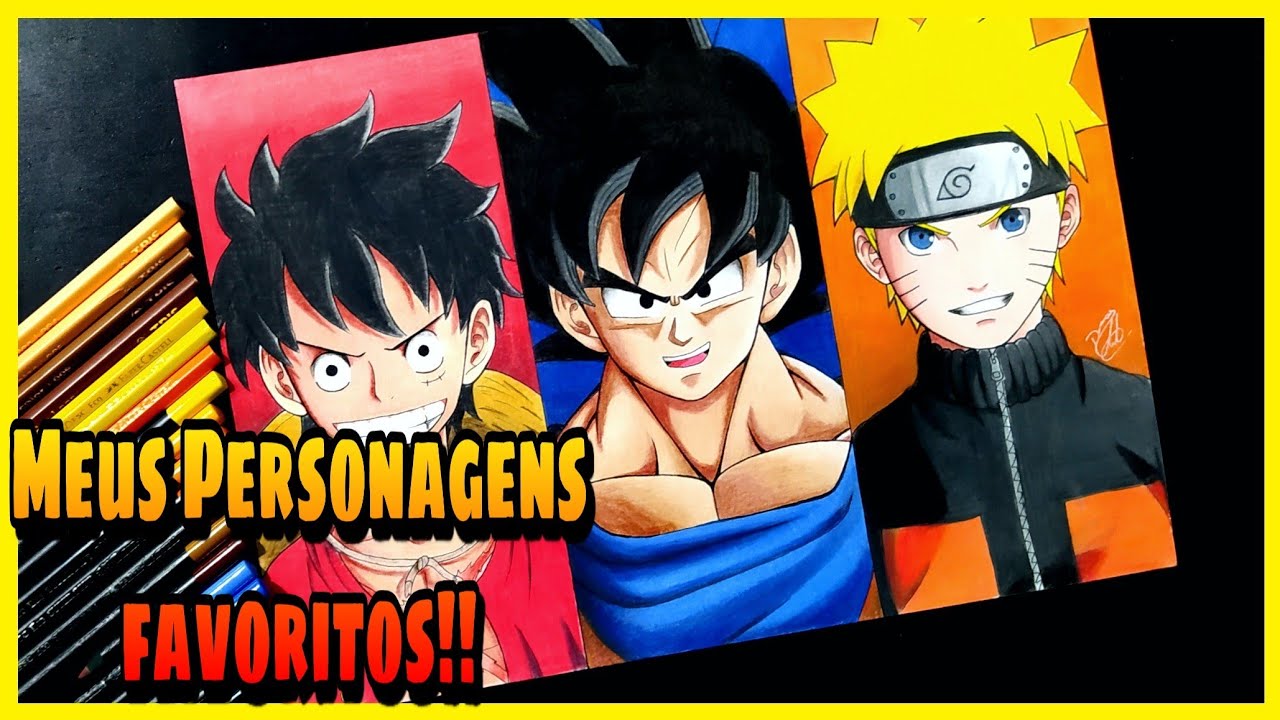 COMO DESENHAR GOKU, LUFFY, NARUTO - PASSO A PASSO 