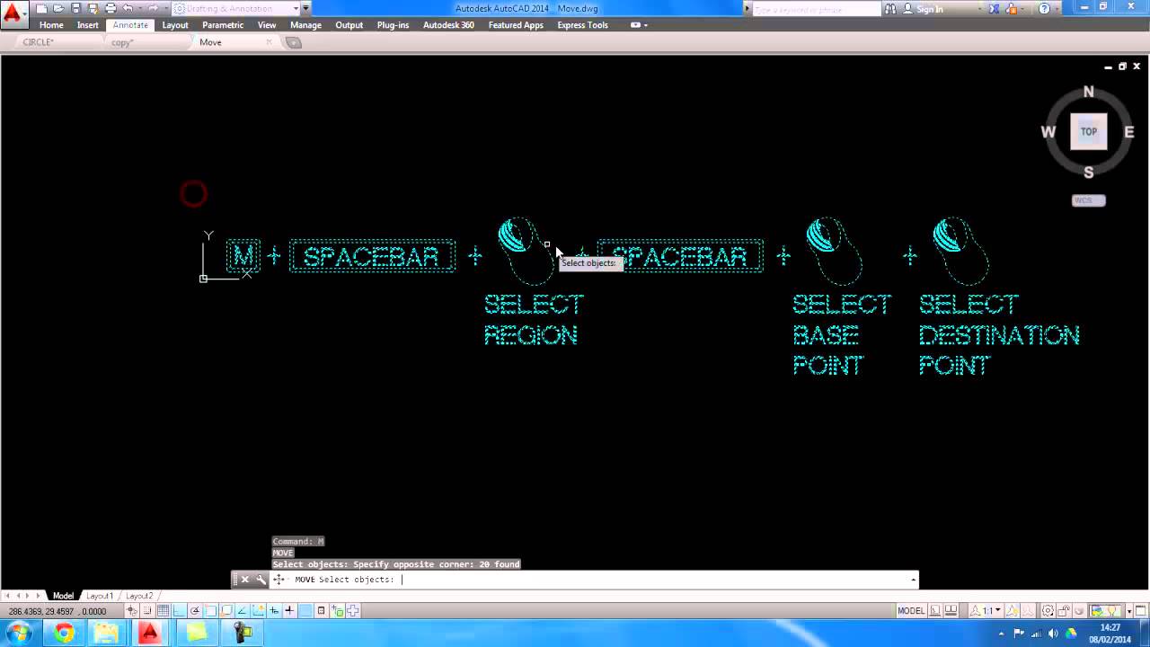 AutoCAD Shortcut Tutorial How to Move Stuff! YouTube