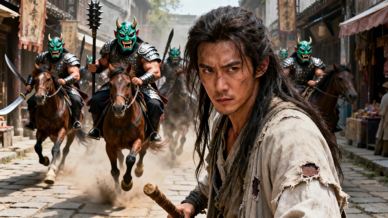 功夫電影！被鬼武士追殺的乞丐竟是功夫大師，一招橫掃所有敵人！