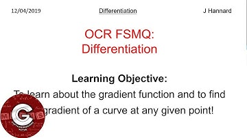 OCR FSMQ Additional Mathematics (New Spec) | Lesson 12: Differentiation