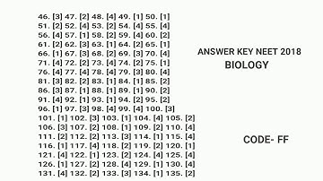 NEET 2018 Answer key, 6/5/2018