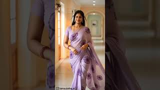 Lavender Elegance Saree Walk In Warm Cinematic Light