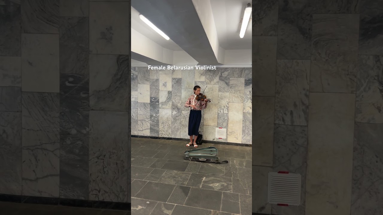 Belarusian street violinist in Minsk 